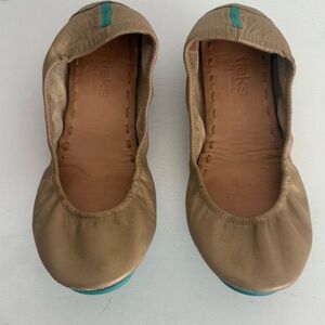Tieks Flats Women’s Size 7 Gold Metallic Leather Foldable Cushioned